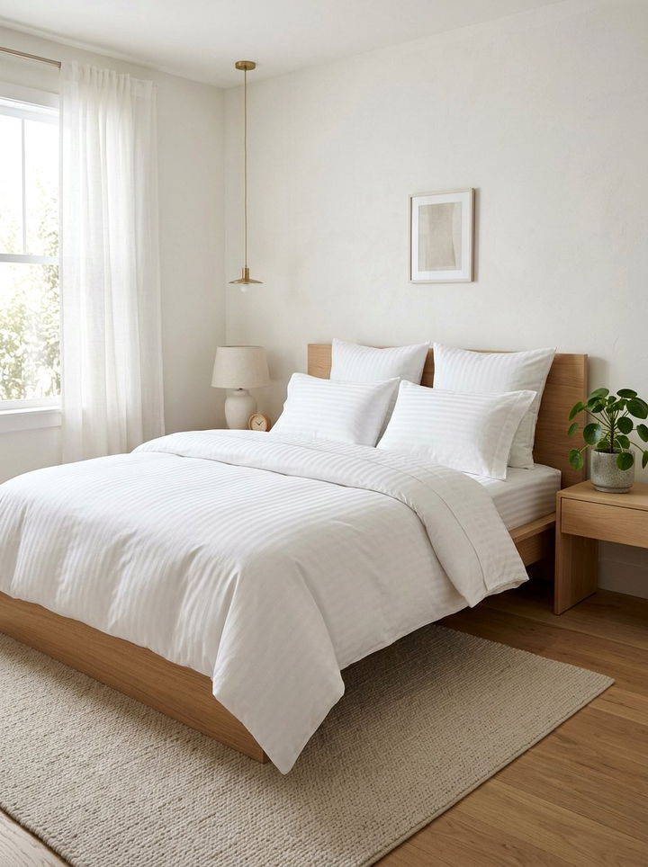 Minimalist striped bedding - 30 bedroom striped bedding ideas