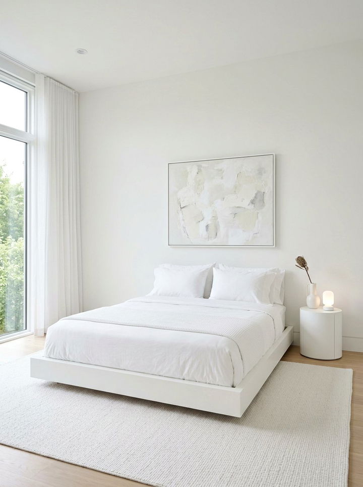 Minimalist white bedroom - 30 milky white bedroom ideas
