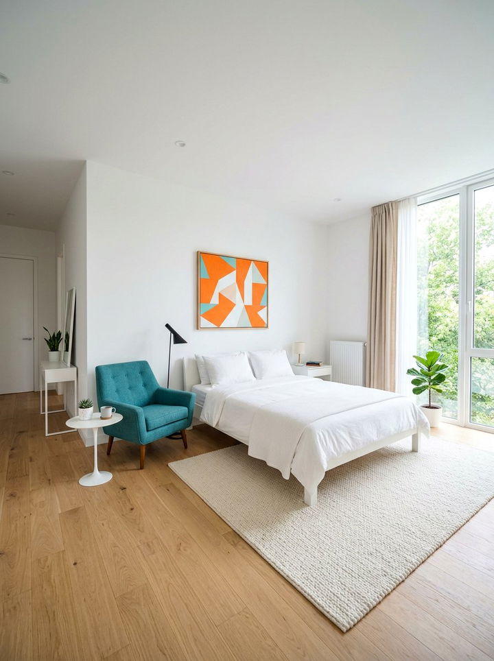 Minimalist white teal and orange bedroom - 30 teal and orange bedroom color combo