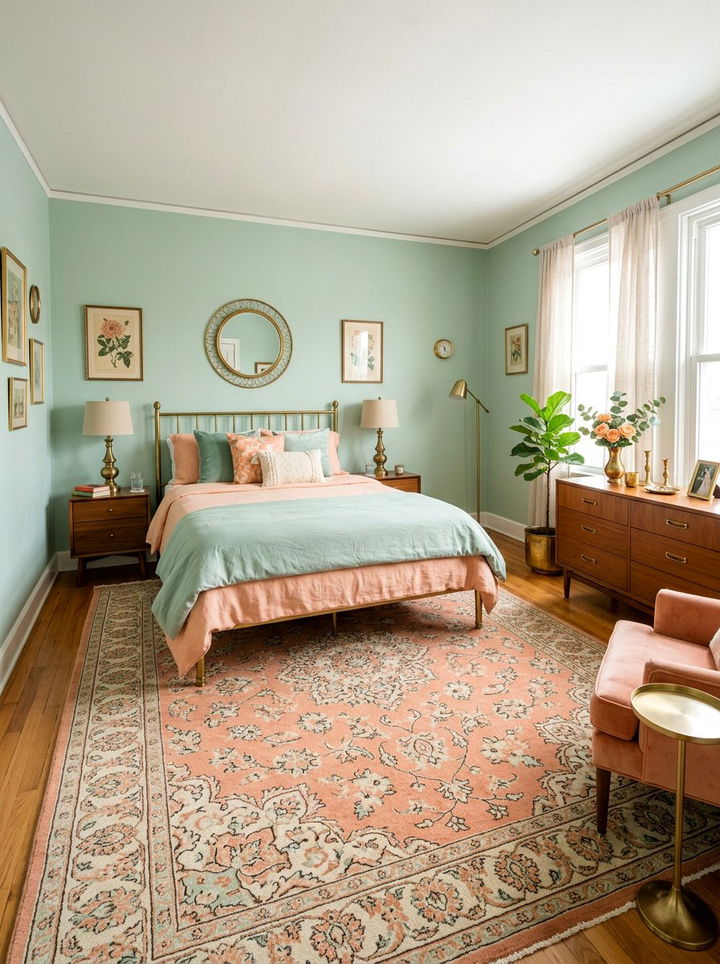 Mint And Peach Bedroom - 30 maximalist bedroom color ideas