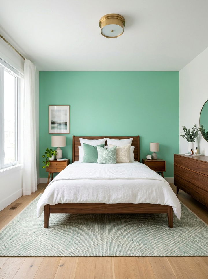 Mint Green Accent Wall Bedroom - 30 mint green bedroom ideas