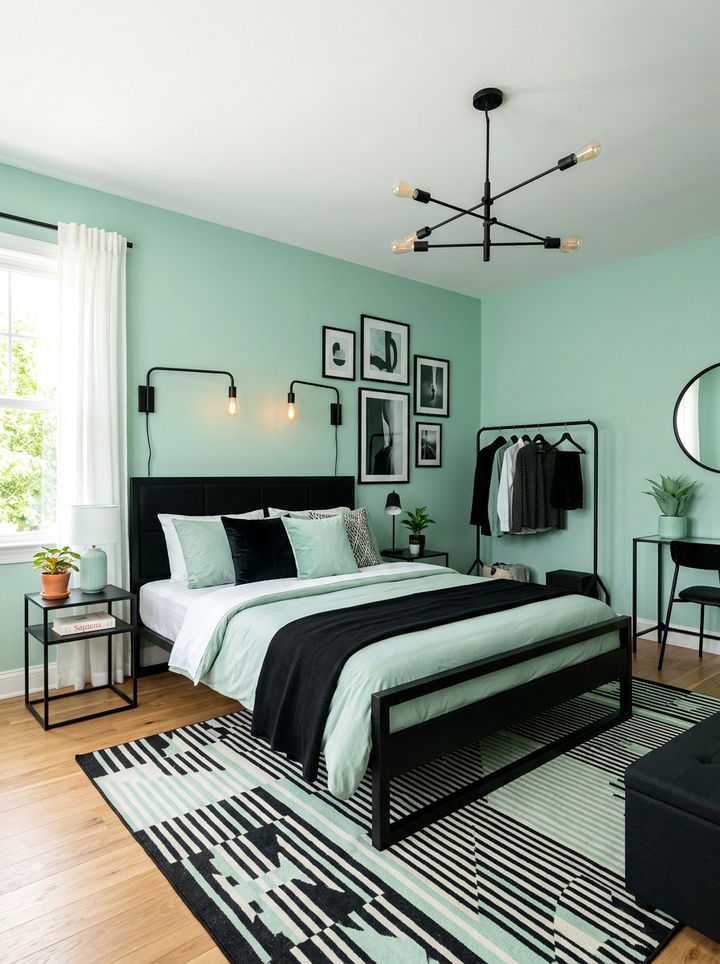 Mint Green And Black Bedroom - 30 mint green bedroom ideas