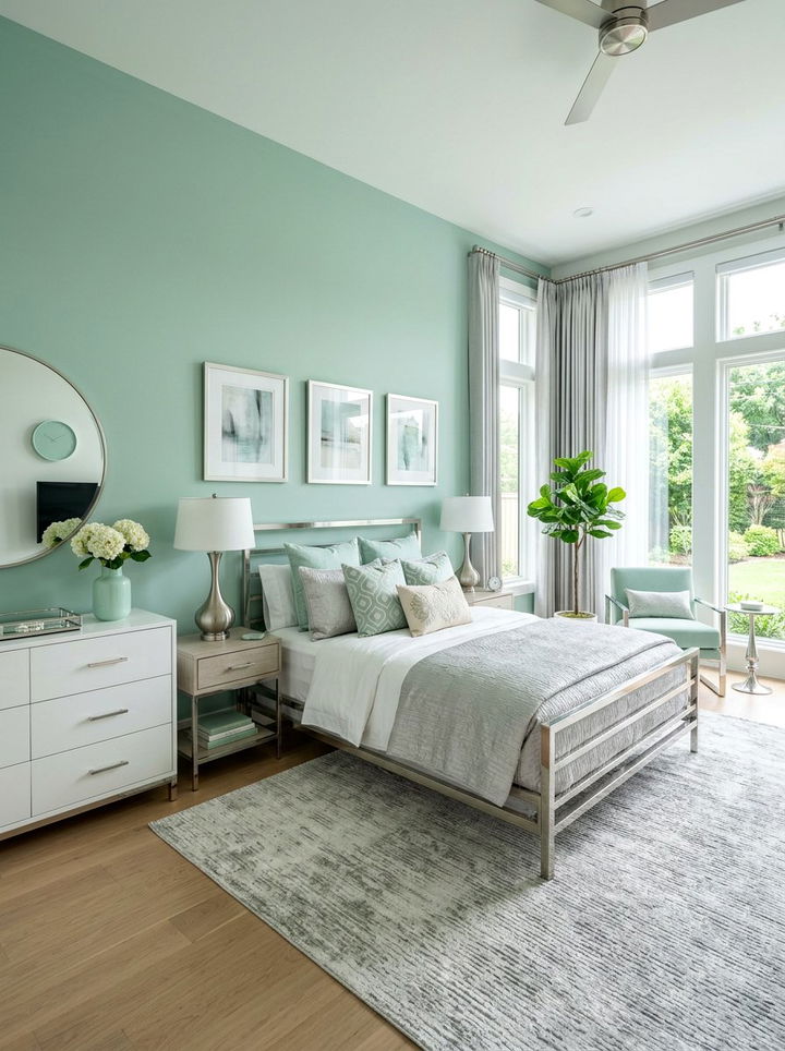Mint Green And Silver Bedroom - 30 mint green bedroom ideas