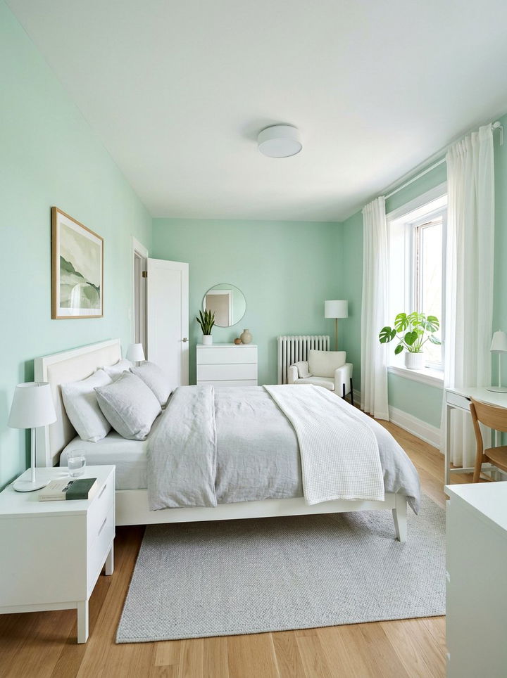 Mint Green Bedroom - 30 light color bedroom ideas