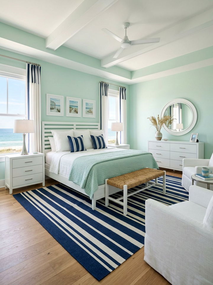 Mint Green Coastal Bedroom - 30 coastal green bedroom ideas