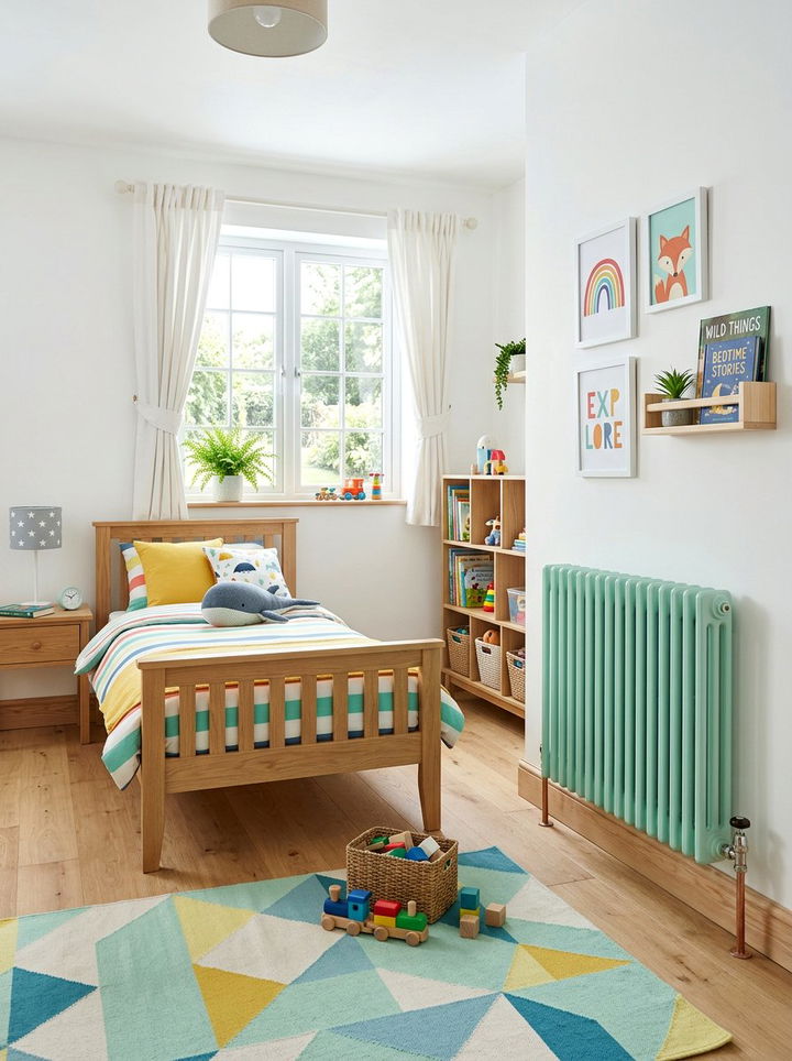 Mint Green Column Radiator - 30 bedroom radiators