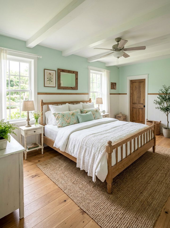 Mint Green Farmhouse Bedroom - 30 farmhouse bedroom color ideas