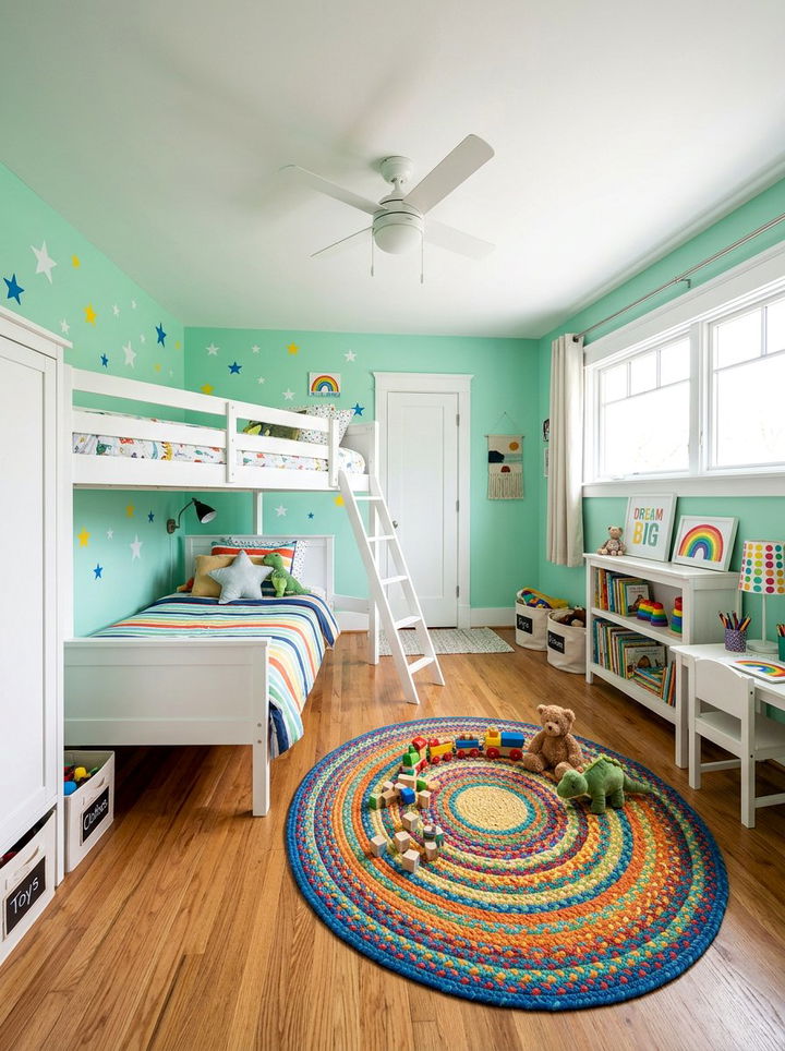 Mint Green Kids Room - 30 cool green bedroom ideas