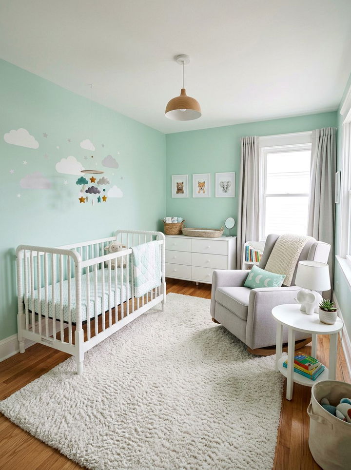 Mint Green Nursery - 30 green bedroom decor ideas