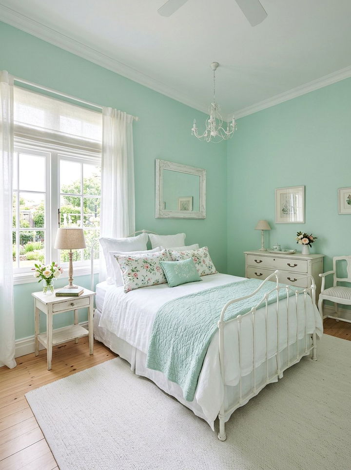 Mint Green and White Bedroom - 30 bedroom color schemes