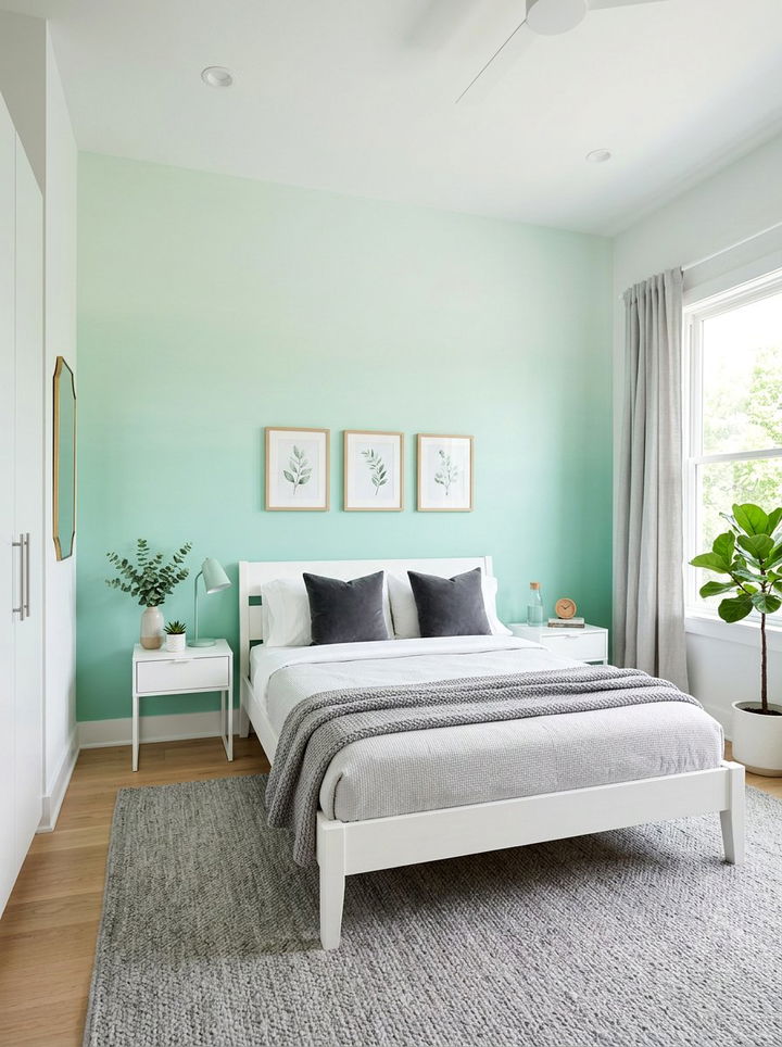 Mint Ombre Bedroom - 30 ombre bedroom ideas
