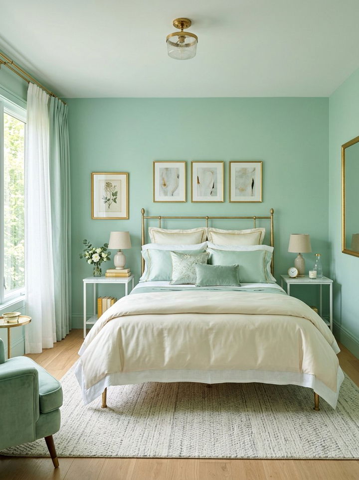 Mint green bedroom - 30 luxurious bedroom color ideas