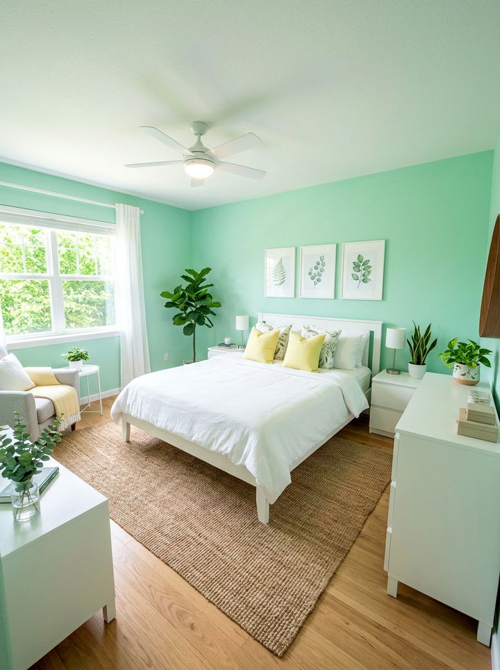Mint green bedroom - 30 soft color bedroom ideas