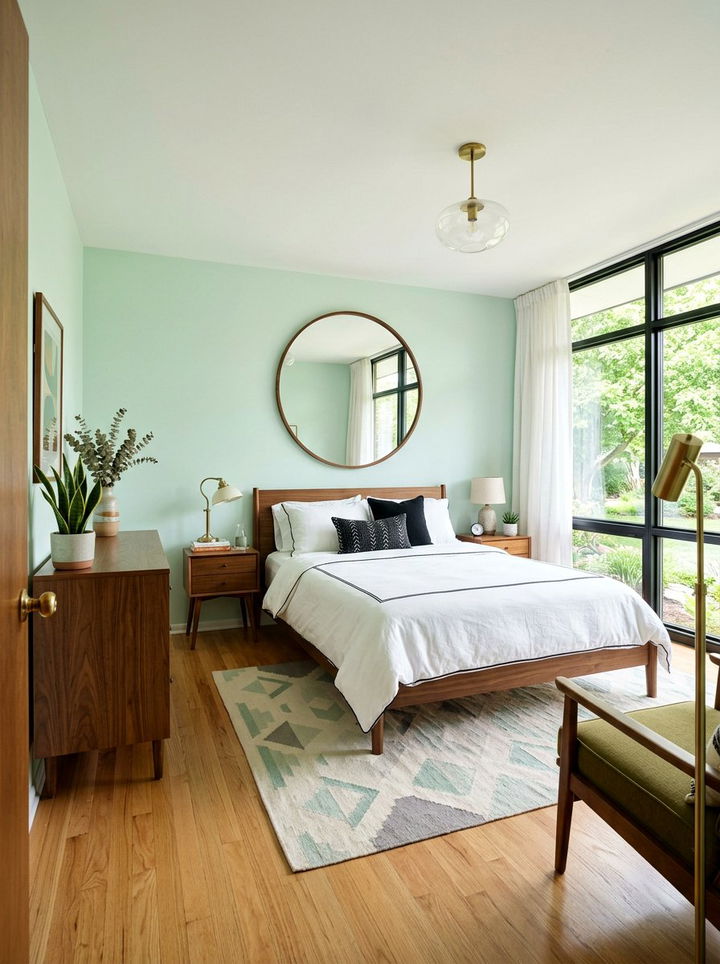 Mint green serene bedroom - 30 pale color bedroom ideas