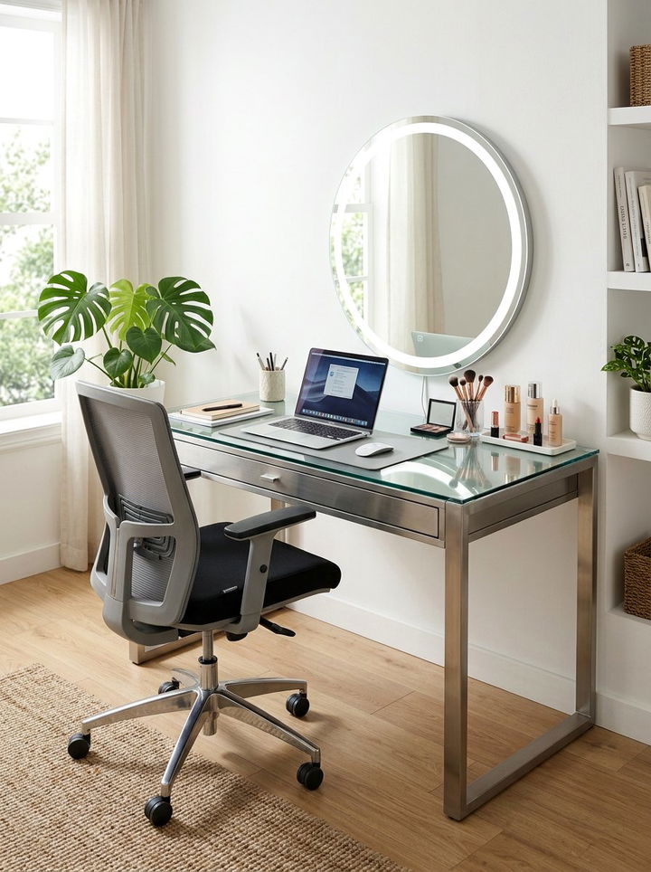 Mirror Desk Vanity - 30 bedroom vanity ideas