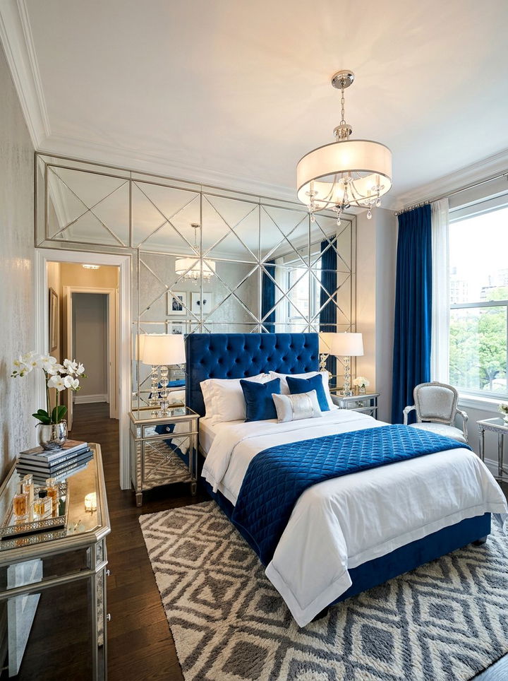 Mirror Panel Wall - 30 bedroom accent wall ideas