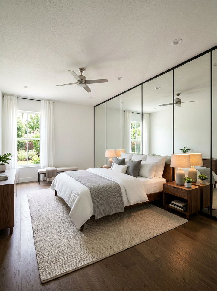 Mirror Wall - 30 tiny bedroom ideas