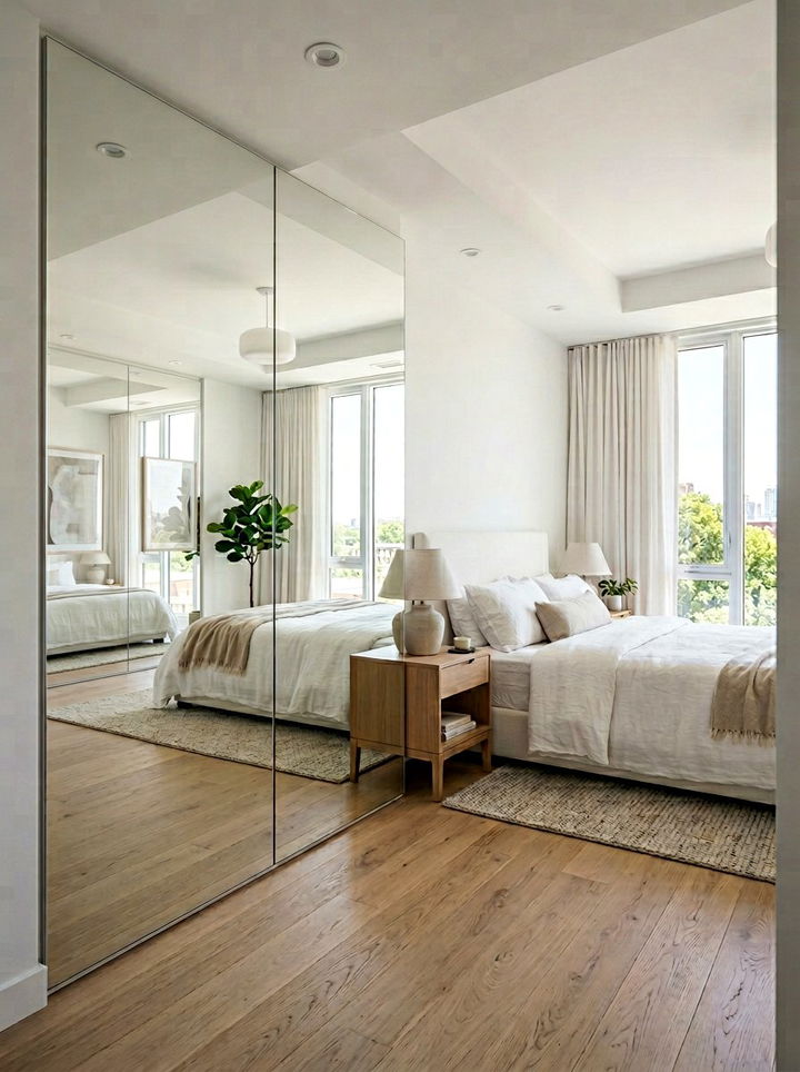 Mirror Wall Bedroom - 30 airy bedroom ideas