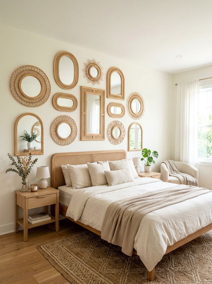 Mirror Wall Decor - 30 bohemian bedroom ideas