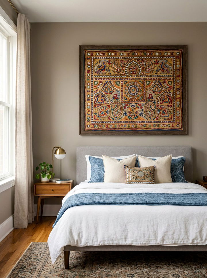Mirror Work Wall Art - 30 Indian bedroom ideas