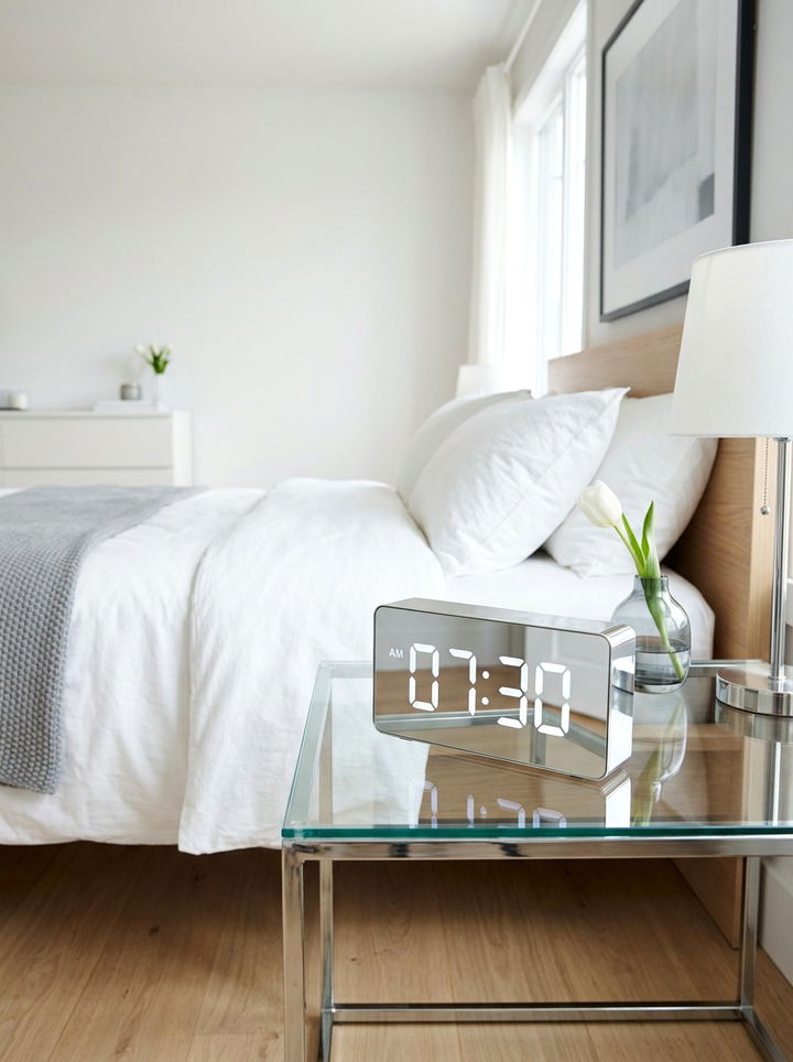 Mirror finish digital clock - 30 bedroom alarm clocks