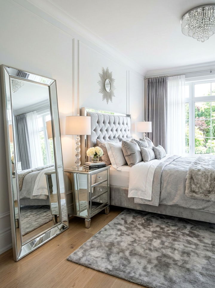 Mirrored Accent Bedroom - 30 affordable bedroom ideas