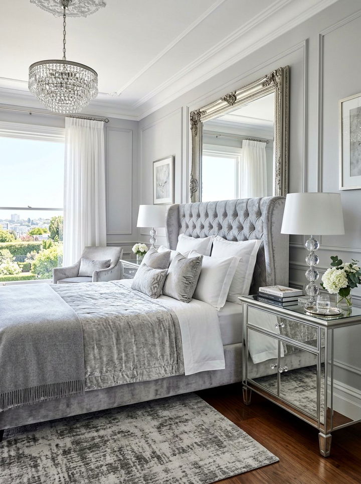 Mirrored Bedside Table - 30 bedroom nightstands