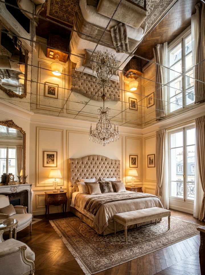 Mirrored Ceiling - 30 bedroom ceiling design ideas