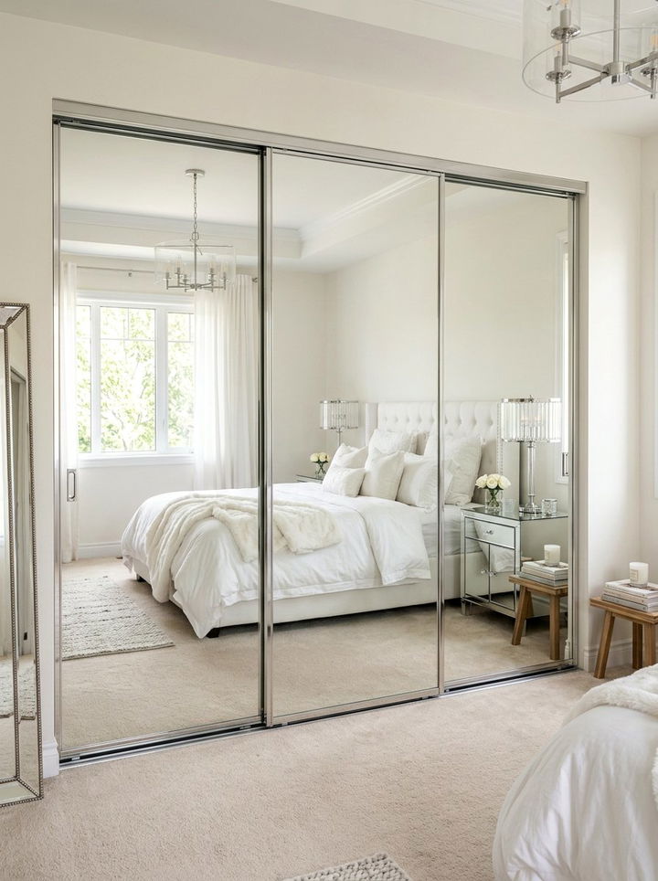 Mirrored Closet Doors - 30 bedroom small space solutions