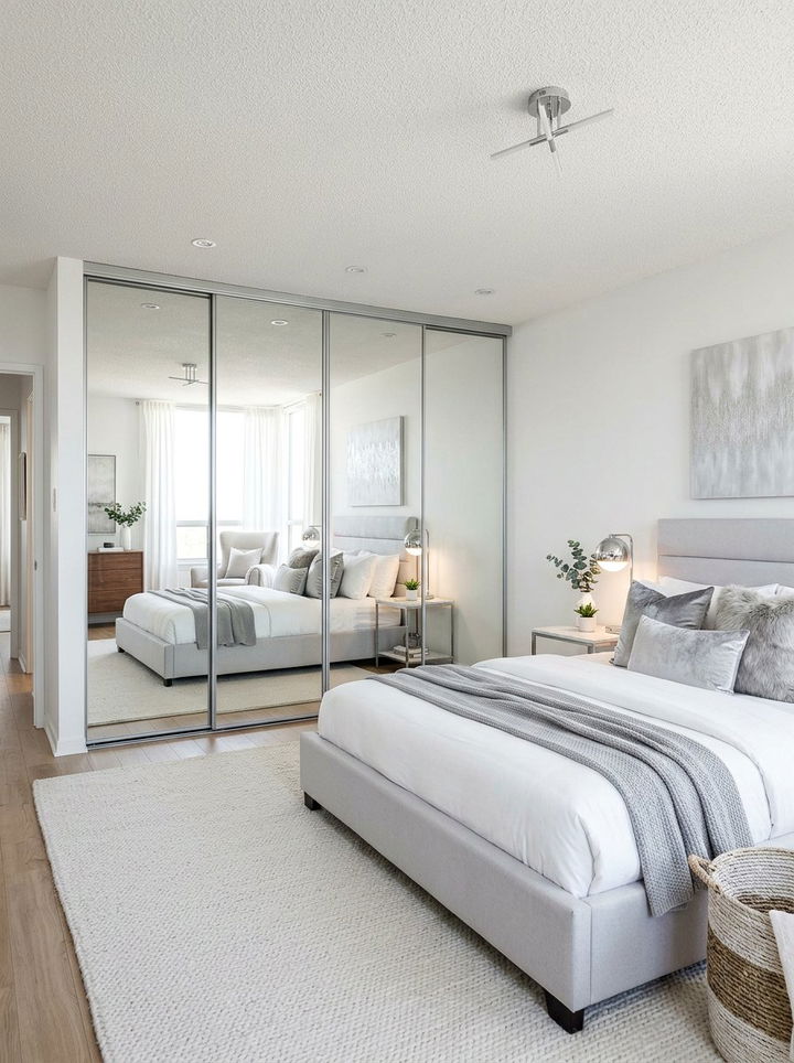 Mirrored Closet Setup - 30 weekend bedroom ideas