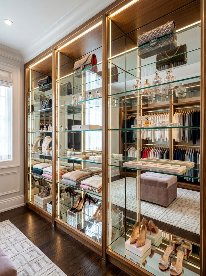Mirrored Closet Shelving - 30 bedroom closet shelving ideas