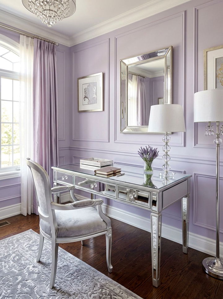 Mirrored Desk - 30 bedroom study desk ideas