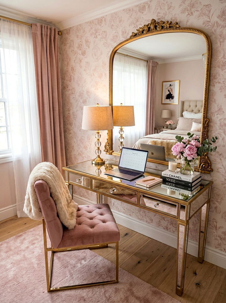 Mirrored Desk Setup - 30 bedroom workstation designs