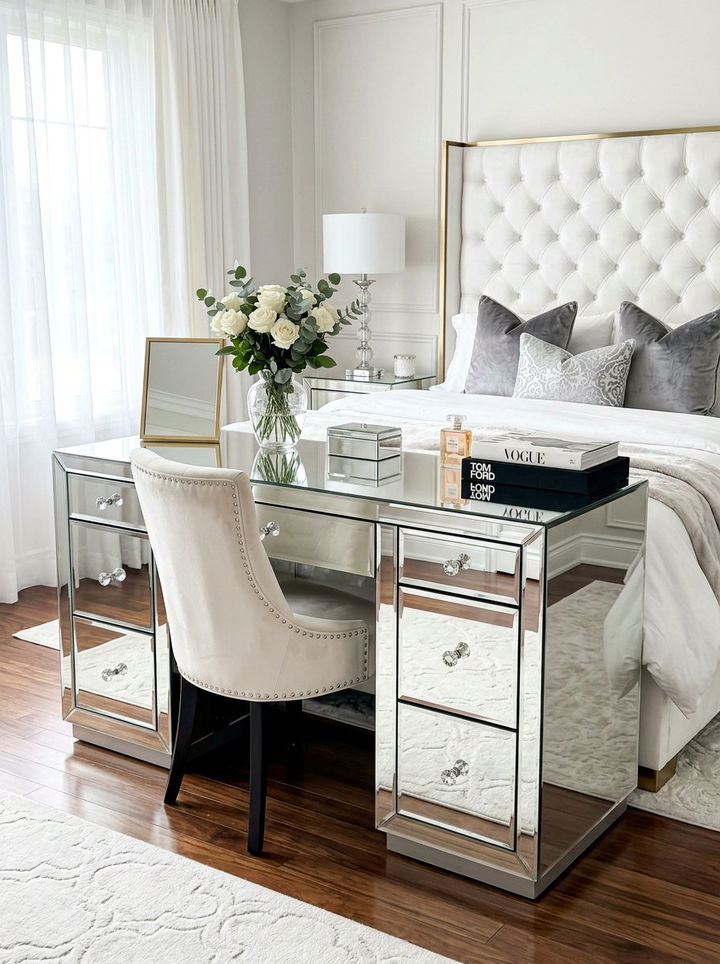 Mirrored Desk With Drawers - 30 bedroom desk with drawers