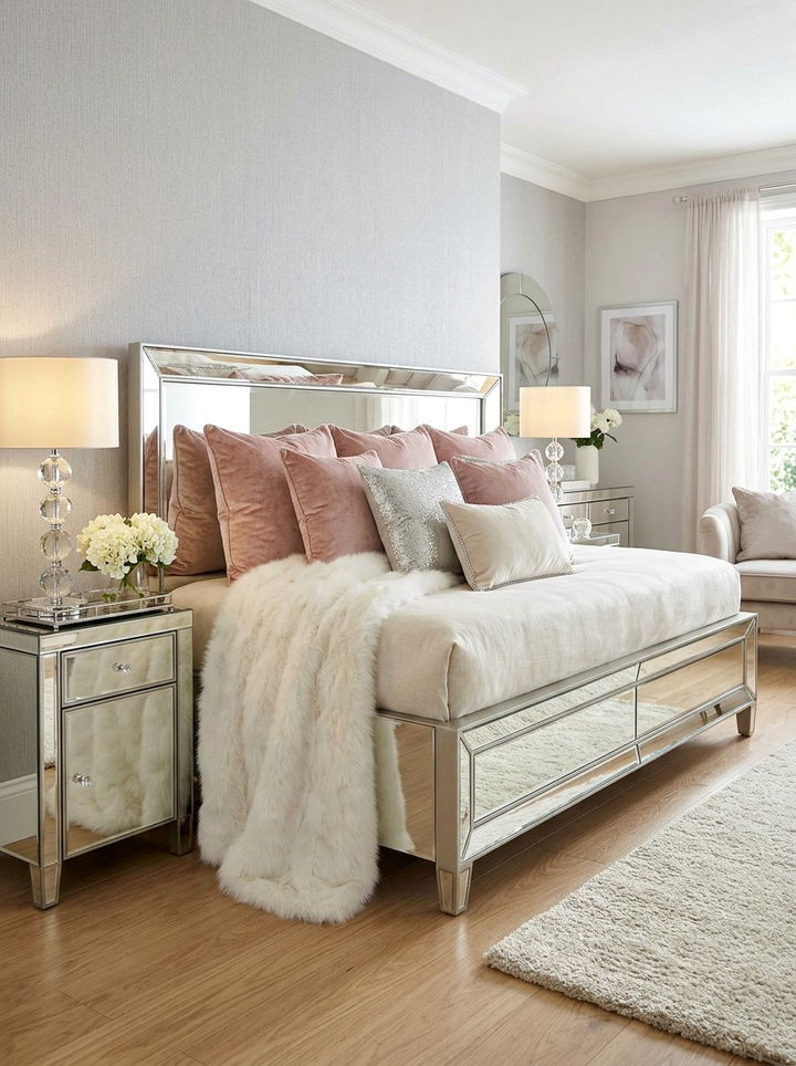 Mirrored Frame Glam Daybed - 30 bedroom daybed ideas