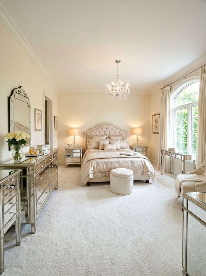 Mirrored Furniture Bedroom - 30 Hollywood regency bedroom ideas