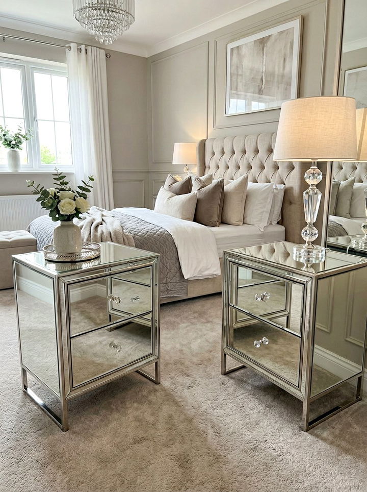 Mirrored Furniture - 30 plush bedroom ideas