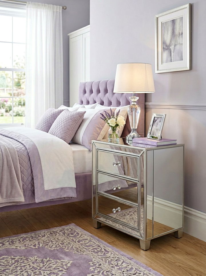 Mirrored Glass Nightstand - 30 bedroom vintage nightstands