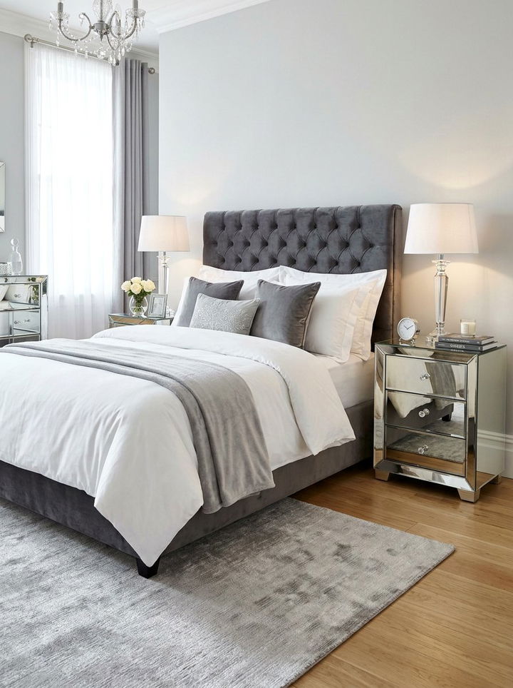 Mirrored Nightstand Bedroom - 30 modern glam bedroom ideas