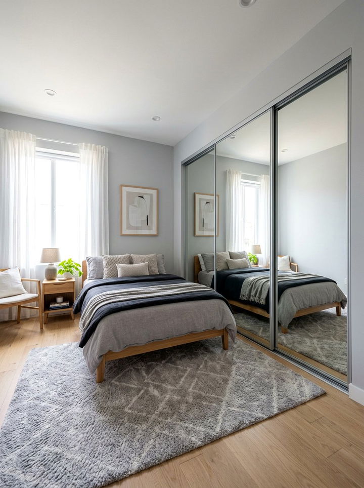 Mirrored Sliding Closet Door - 30 bedroom closet doors