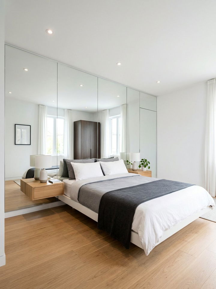 Mirrored Wall Bedroom - 30 dance bedroom ideas