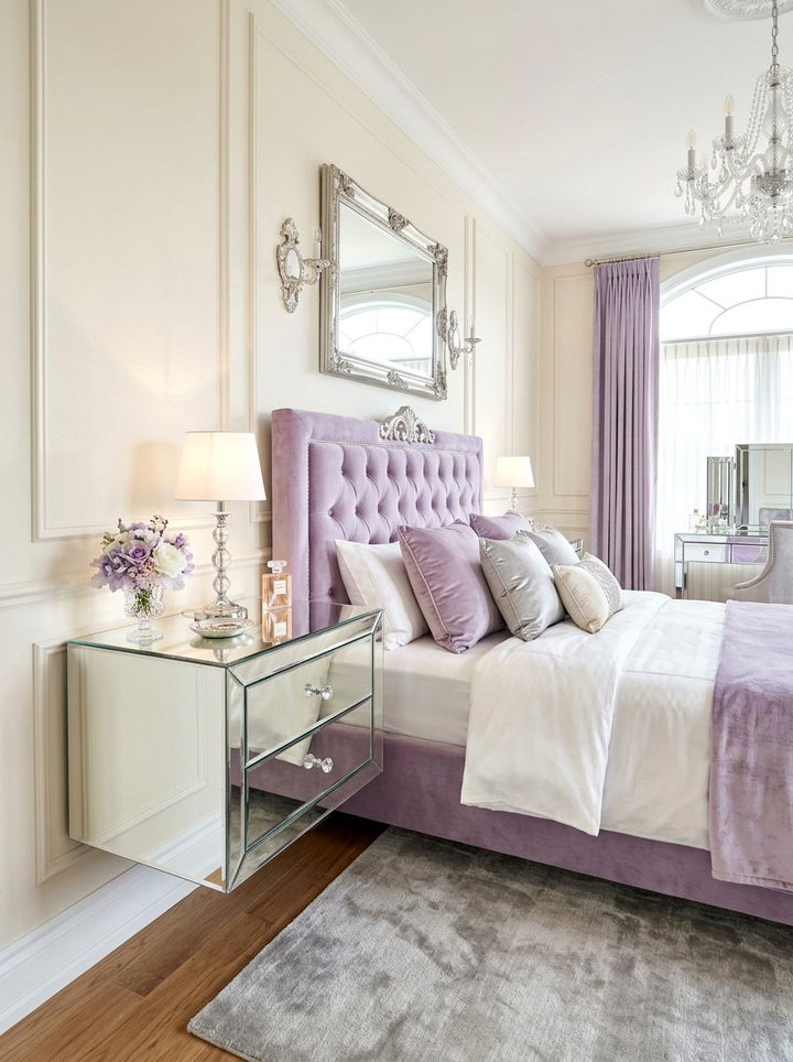 Mirrored Wall Mounted Nightstand - 30 bedroom wall mounted nightstands