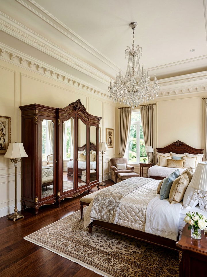 Mirrored armoire - 30 bedroom mirrored furniture ideas