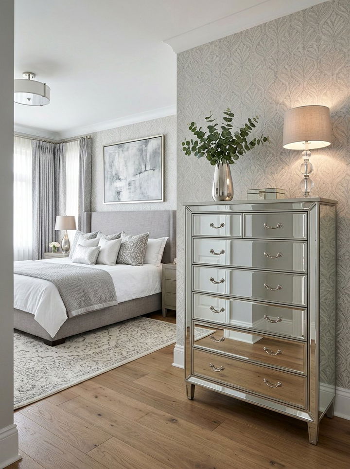 Mirrored chest of drawers - 30 bedroom mirrored furniture ideas