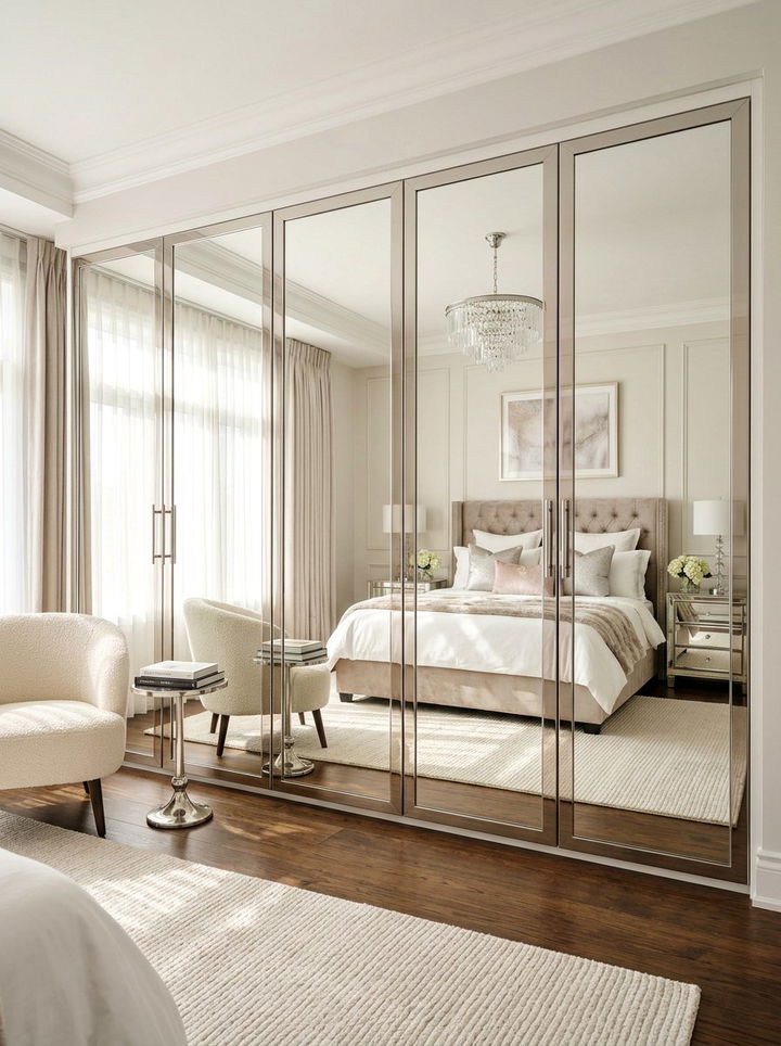 Mirrored door closet - 30 bedroom built-in cabinets