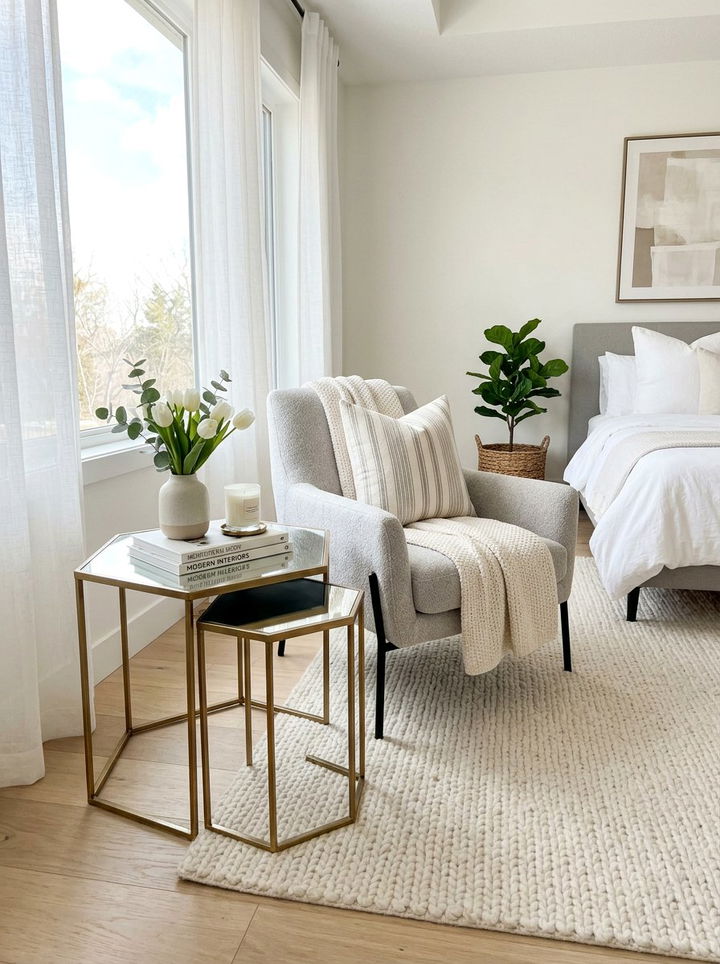 Mirrored nesting tables - 30 bedroom mirrored furniture ideas