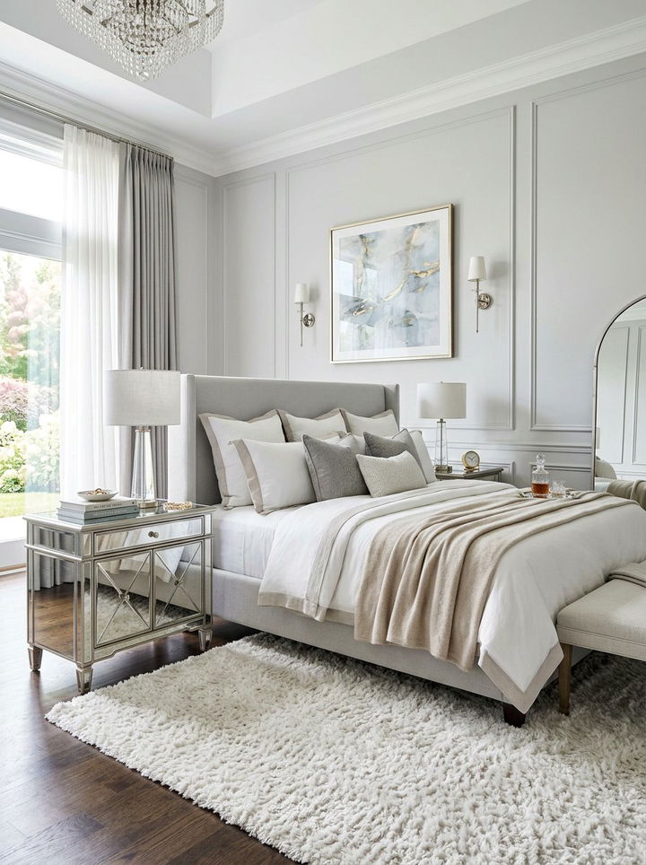 Mirrored nightstands - 30 bedroom mirrored furniture ideas