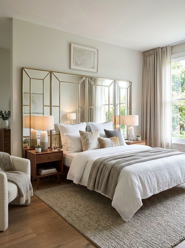 Mirrored screen - 30 bedroom mirrored furniture ideas