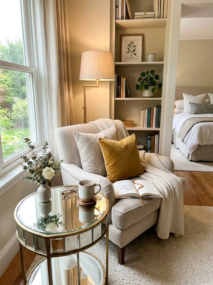 Mirrored side table - 30 bedroom mirrored furniture ideas