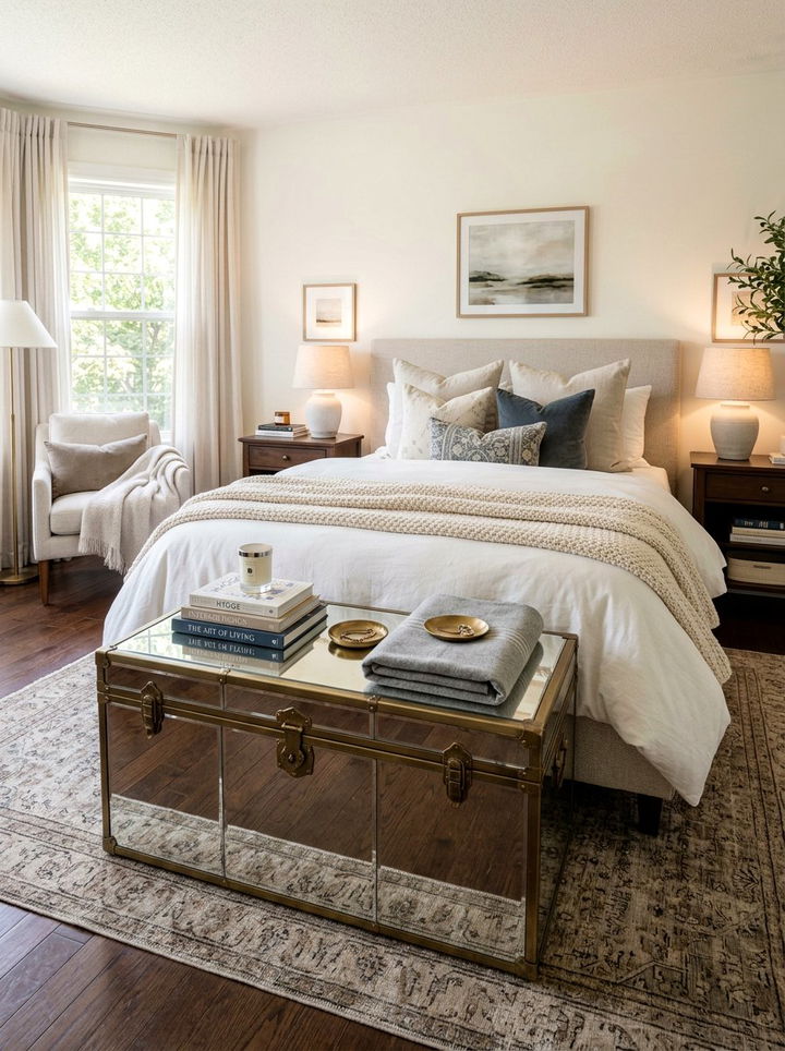 Mirrored trunk - 30 bedroom mirrored furniture ideas